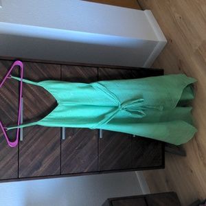 HD anthropologie green lined tinkerbell dress with subtle sparkle, size6